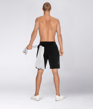 Born Tough Core Fit Zippered Black Running Shorts for Men