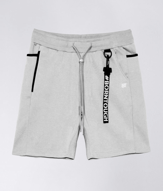 Born Tough Core Fit Zippered Gray Athletic Shorts for Men