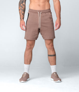 Born Tough Core Fit Zippered Stretch Leg Paneled Lunar Rock Athletic Shorts for Men