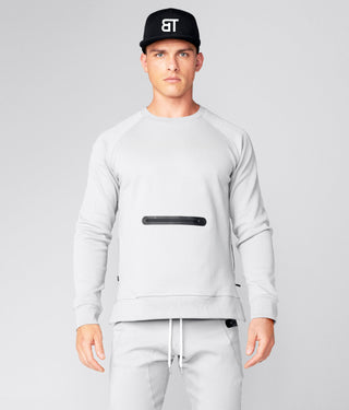Born Tough Drop Pocket Gray Crewneck Athletic Sweatshirt for Men