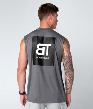 Born Tough Gray Highly Breathable Sleeveless Athletic Shirt For Men