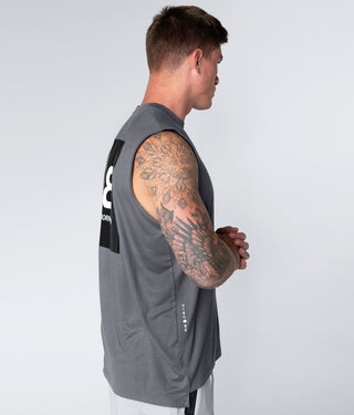 Born Tough Gray Stretchable Sleeveless Bodybuilding Shirt For Men