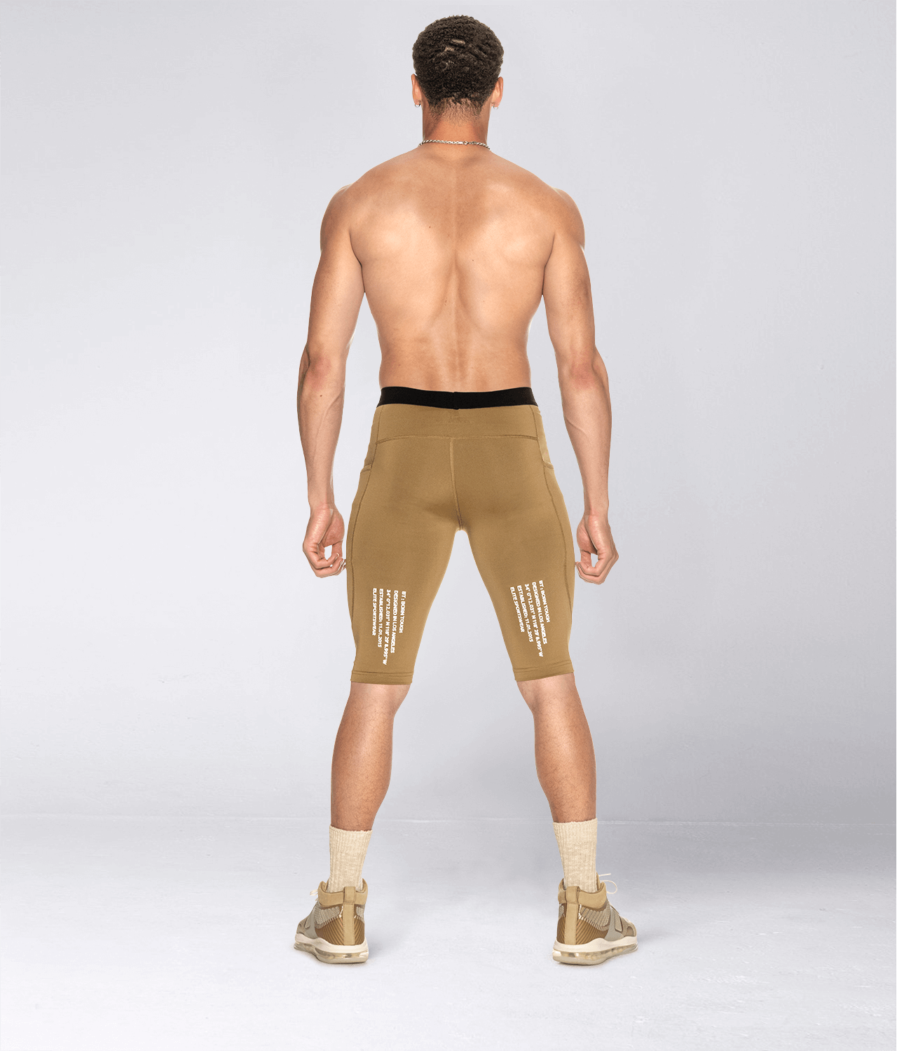 Born Tough Men s Compression Bodybuilding Shorts Khaki