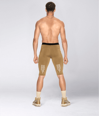 Born Tough Men's Compression Athletic Shorts Khaki