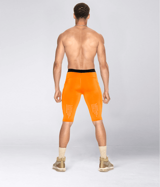 Born Tough Men's Compression Bodybuilding Shorts Orange