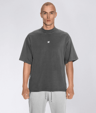 Born Tough Short Sleeve Over Size Athletic Shirt For Men Grey