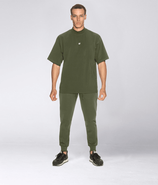 Born Tough Short Sleeve Over Size Bodybuilding Shirt For Men Military Green