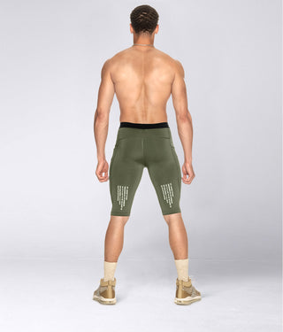 Born Tough Men's Compression Crossfit Shorts Military Green