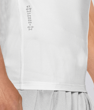 Born Tough Mock Neck Short Sleeve Compression Athletic Shirt For Men White