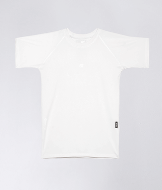 Born Tough Mock Neck Short Sleeve Compression Crossfit Shirt For Men White