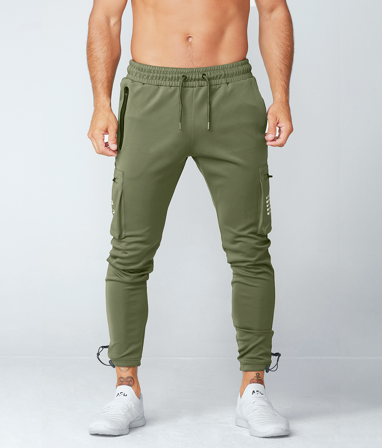 Born Tough Momentum Cargo Crossfit Jogger Pants For Men Military Green