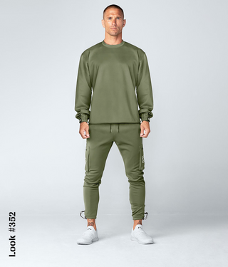 Born Tough Momentum Fitted Cargo Sweat-Wicking Crossfit Jogger Pants For Men Military Green