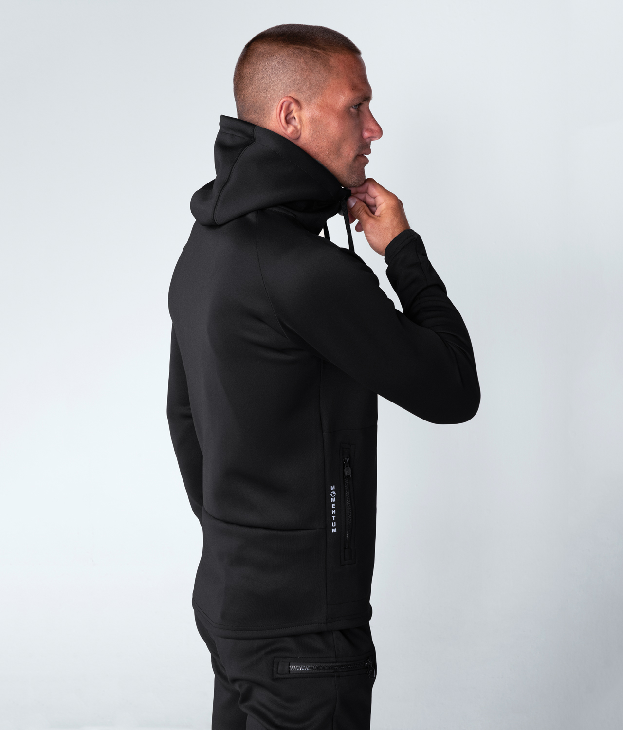 Born Tough Momentum Drawstrings Black Bodybuilding Hoodie for Men