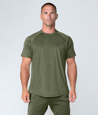 Born Tough Momentum Short Sleeve Running T-Shirt For Men Military Green