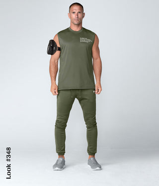 Born Tough Momentum Sleeveless Running T-Shirt For Men Military Green