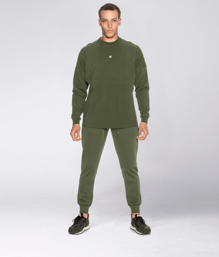 Born Tough Momentum Zipper Crossfit Jogger Pants For Men Military Green