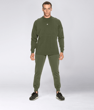 Born Tough Long Sleeve Running Over Size Shirt For Men Military Green
