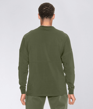Born Tough Long Sleeve Athletic Over Size Shirt For Men Military Green