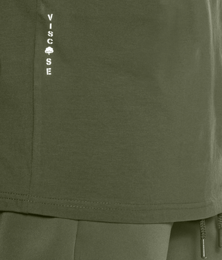 600 . Viscose Regular-Fit Over Size Shirt - Military Green