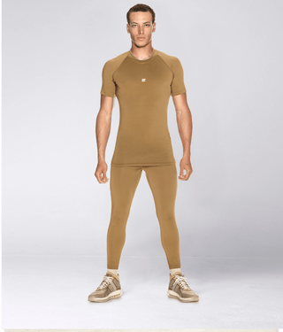 Born Tough Side Pockets Athletic Compression Pants For Men Khaki