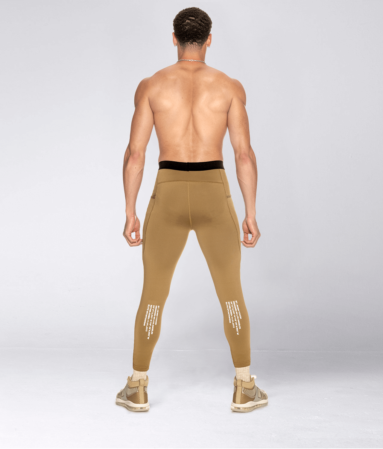 Born Tough Side Pockets Compression Khaki Athletic Pants For Men
