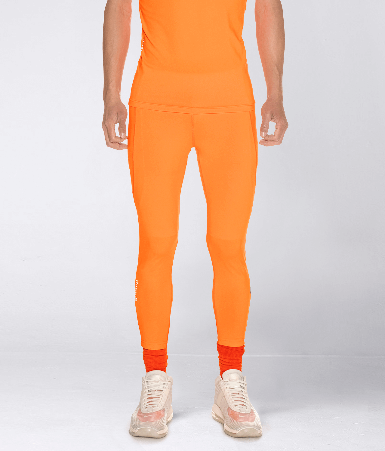 Born Tough Side Pockets Compression Orange Bodybuilding Pants For Men