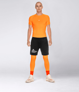 Born Tough Side Pockets Athletic Compression Pants For Men Orange