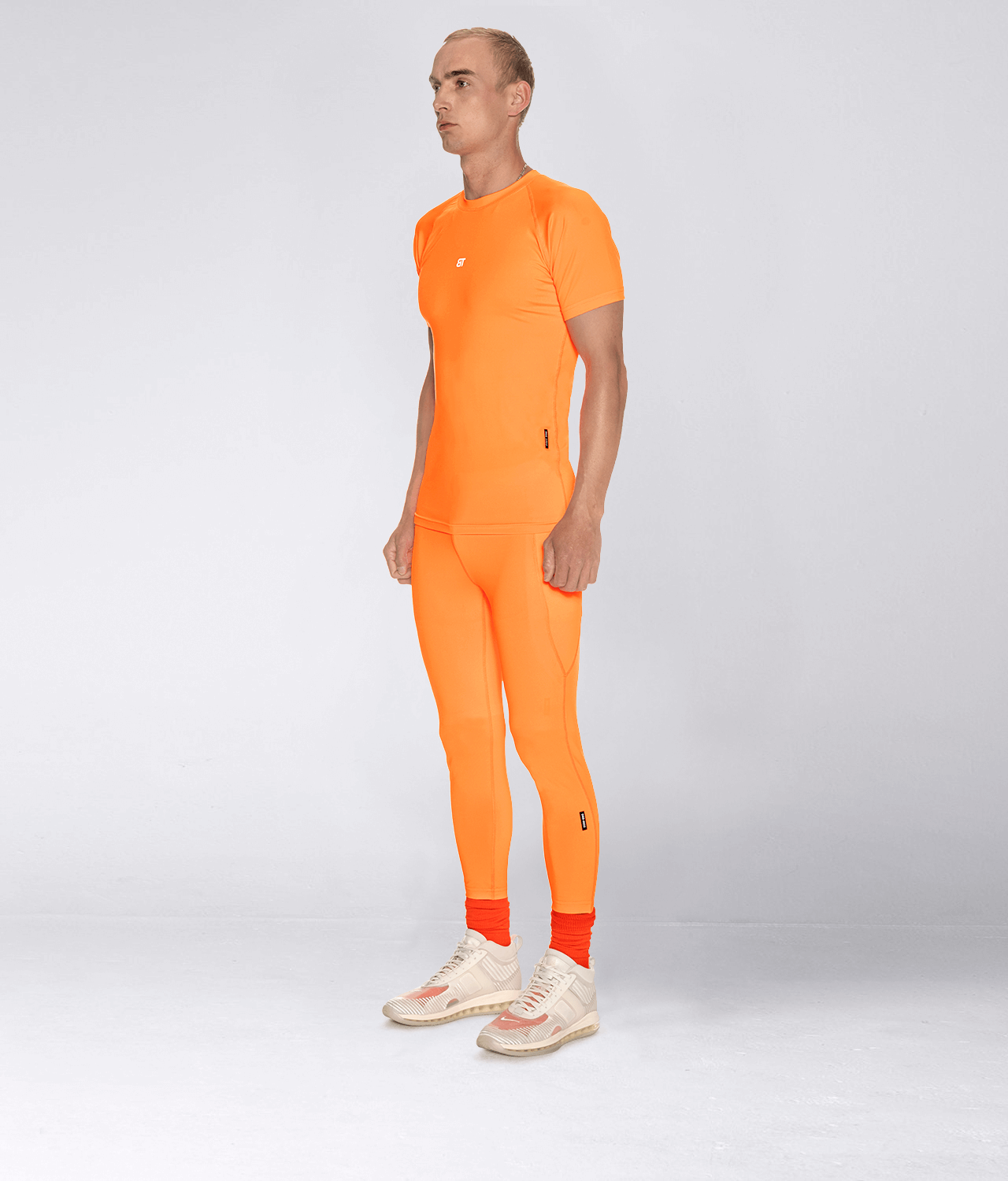 Born Tough Side Pockets Bodybuilding Compression Pants For Men Orange