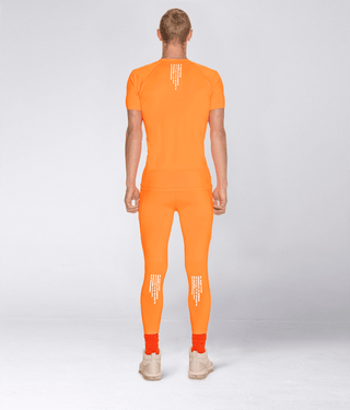 Born Tough Side Pockets Crossfit Compression Pants For Men Orange